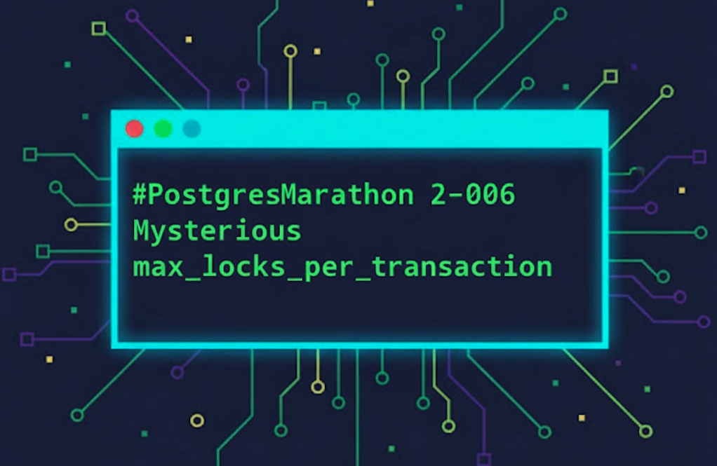 #PostgresMarathon 2-006: Mysterious max_locks_per_transaction