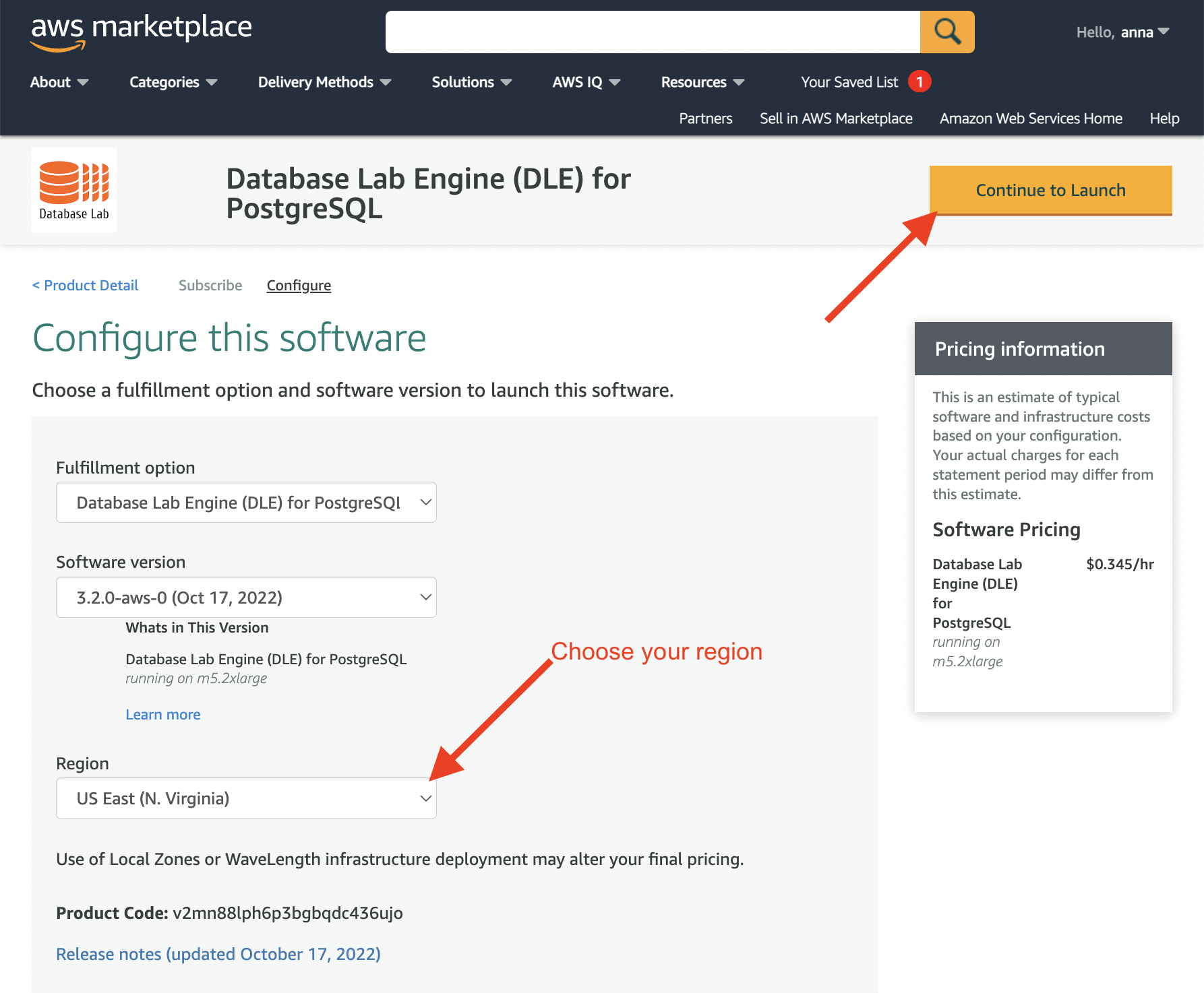 Database Lab Engine in AWS Marketplace: step 3
