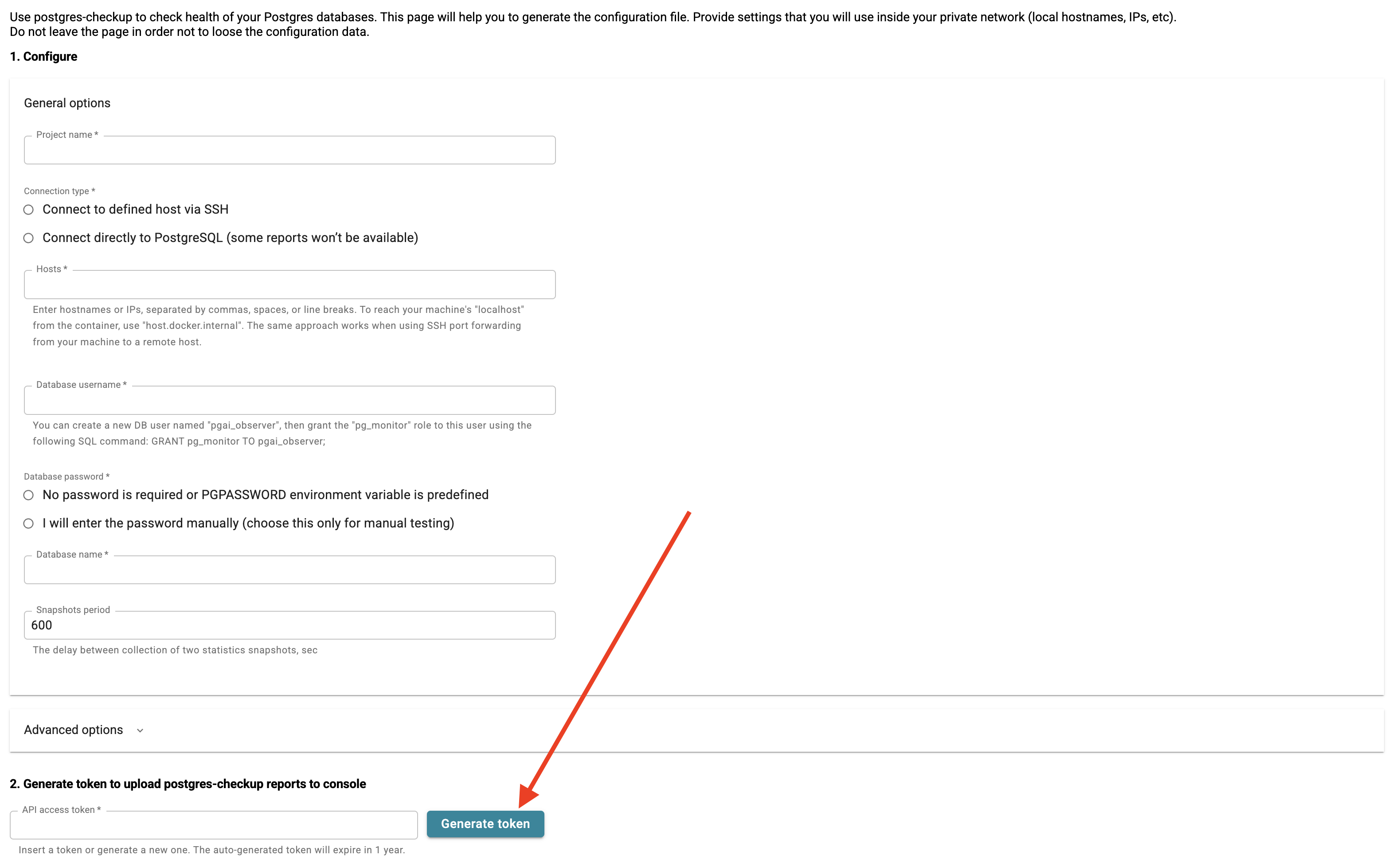 Generate access token